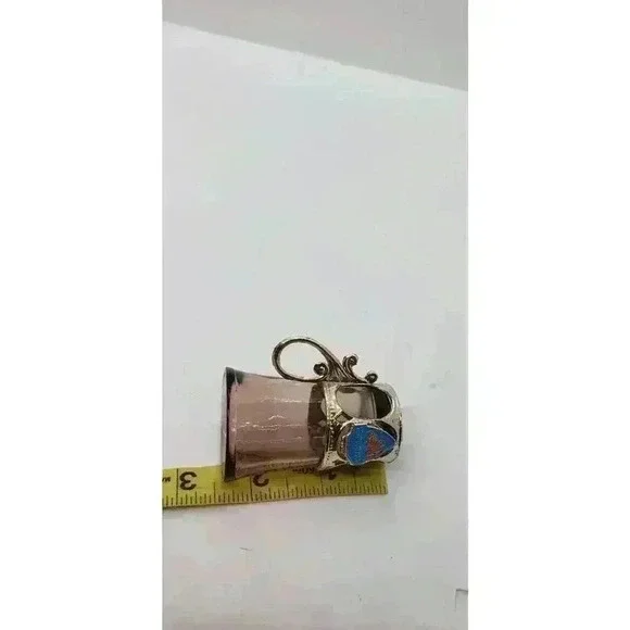 Vintage California Souvenir Shot Glasses Silver Handled Holders Set Of 4 1950s - Picture 14 of 14